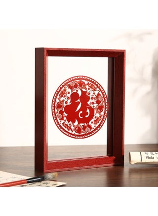 Chinese-style Double-sided Transparent Photo Frame Table Year Paper-cut Fu Character Calligraphy Frame Mounted Ornaments Specimen Display Stand A4 Frame-Color:A3 [can Hold 29.7*42cm] - Mahogany Color - pzsku/Z53A18650A7710B54EA33Z/45/1746211378/c6a28c91-eb1d-40a6-8f1d-7ae53eac8758