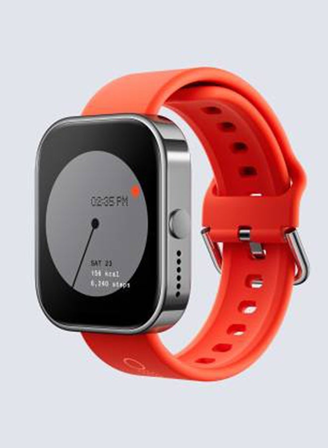 ELTRAZONE Watch Pro Smartwatch, AMOLED Display, Bluetooth Calling, Multi-Sport Tracking, Heart Rate & SpO₂ Monitor, IP68 Water Resistant, Long Battery Life – Orange Strap + Metallic Grey - Image 2