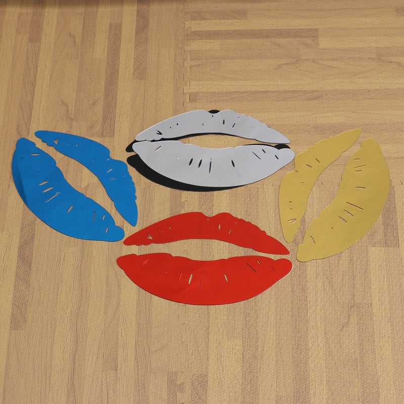 3Pcs Lip Shaped Wall Stickers Mirror Effect DIY Wall Decals Decorative Patch for Home Hotel (Random Color) - Image 1
