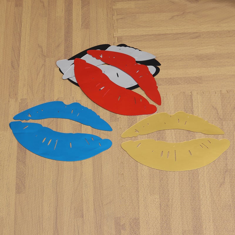 3Pcs Lip Shaped Wall Stickers Mirror Effect DIY Wall Decals Decorative Patch for Home Hotel (Random Color) - Image 2