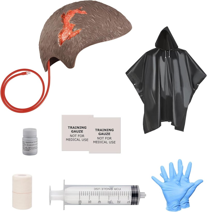 MedEduQuest Wearable Head Wound Simulator Kit Realistic Bleeding Control Training for Medical Students First AidWound Training and Medical Classes  Brown - Image 2