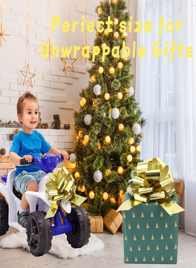 FORBINBO 2 Pcs Large Ribbon Pull Bow - 12" Wide, Big Gift Bows for Cars Decor, New Houses, Gift Basket, Presents, Wreath, Decoration, Office (Gold - Image 5