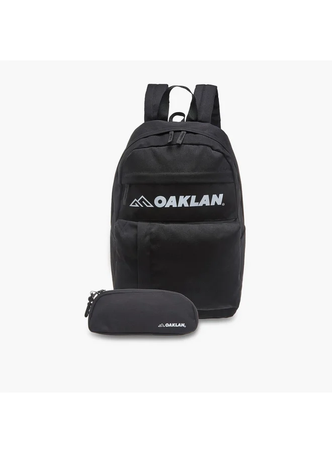 Oaklan by Shoexpress Boys Logo Print School Backpack with Pencil Pouch - 12x32x45 cm