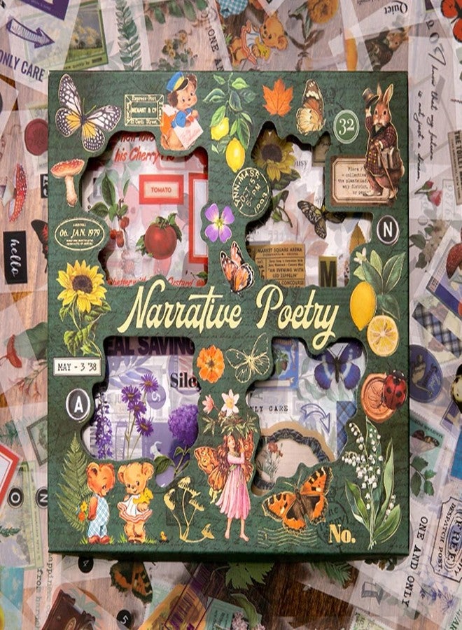 CozyCrest مجموعة ملصقات كوزي كريست، كتيب ملصقات ورقي للمجلات، كتاب ملصقات للزينة، ملصقات للمشاريع، ملصقات على الطراز الأمريكي، دفاتر، سكرابوكينغ (شعر سردي) - Image 1
