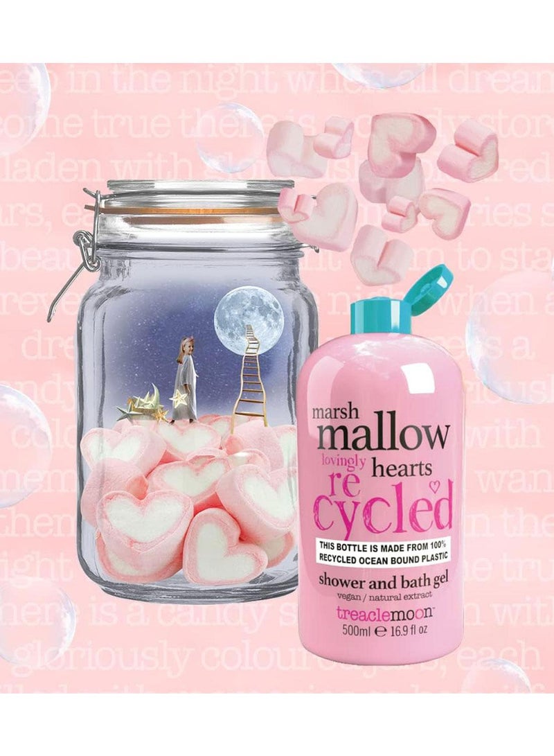 Treaclemoon Mallow Hearts Shower and Bath Gel, 500ml | Sweet Marshmallow Aroma | Nourishing Formula | Natural Extract | Suitable for Sensitive Skin | Dermatologically Tested | Vegan and Cruelty-Free - Image 4