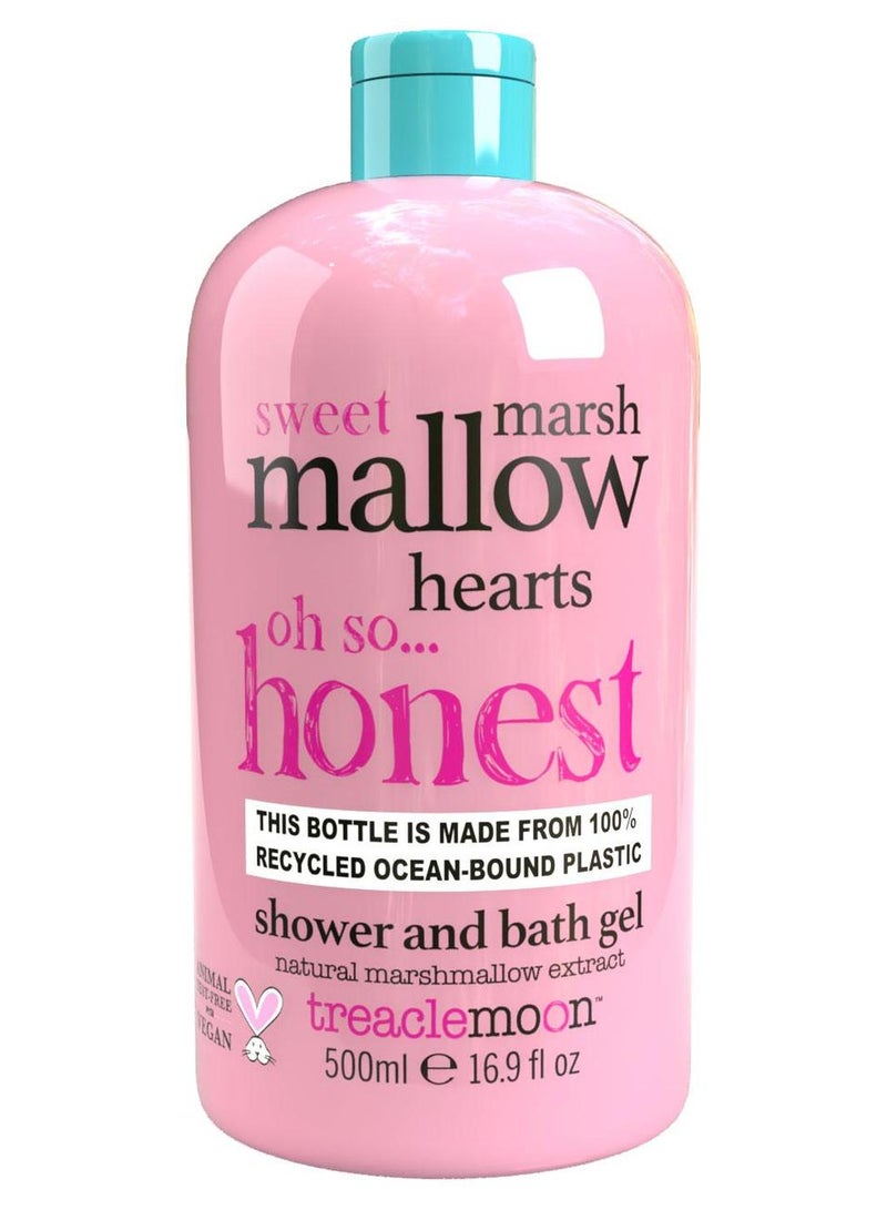 Treaclemoon Mallow Hearts Shower and Bath Gel, 500ml | Sweet Marshmallow Aroma | Nourishing Formula | Natural Extract | Suitable for Sensitive Skin | Dermatologically Tested | Vegan and Cruelty-Free - Image 1
