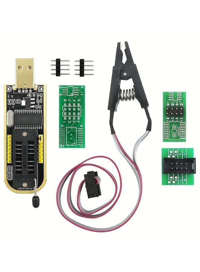 مبرمجة EEPROM BIOS USB CH341A مع ملقط SOIC8 ومحول 1.8V لسلسلة ذاكرة الفلاش 24 موديل 1SET - Image 3