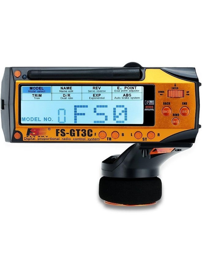 Flysky Fsgt3C Rc Transmitter With Fsgr3E Receiver 2.4Ghz 3 Channel Lcd Remote Controller And Receiver For Rc Car Boat (Orange) - Image 5