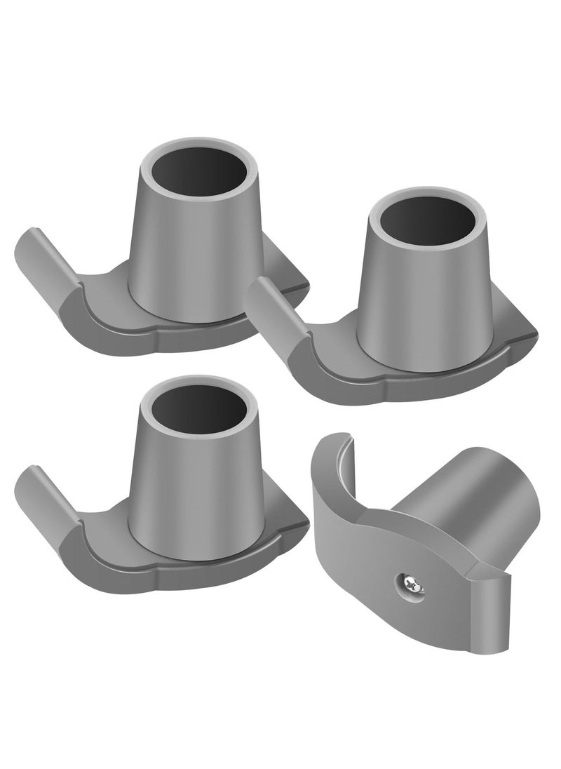 Glide Walkers Skis, Universal Fit Feet Glides Replacement for 1-1/8 Inch Tubes, Walker Accessories, Made of High Quality PVC+PP Material, Easy To Install & Remove, Indoor/Outdoor Use (4 Pack, Gray) - Image 1