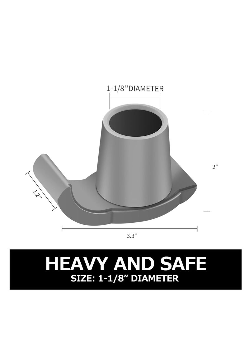 Glide Walkers Skis, Universal Fit Feet Glides Replacement for 1-1/8 Inch Tubes, Walker Accessories, Made of High Quality PVC+PP Material, Easy To Install & Remove, Indoor/Outdoor Use (4 Pack, Gray) - Image 3