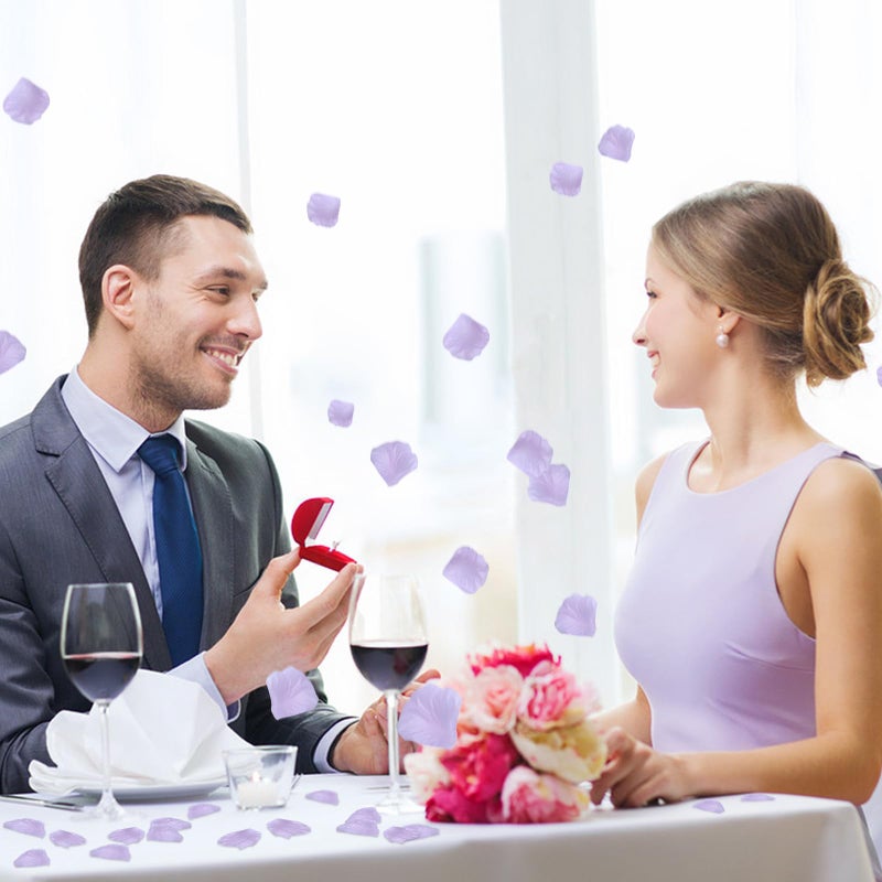 SITUMEIZI SITUMEIZI 3000PCS Artificial Silk Rose Petals Wedding Party Decoration Purple Rose Petals for Romantic Night for Her Set Flowers Petals Fake Rose Marriage Proposals Decor - Image 3