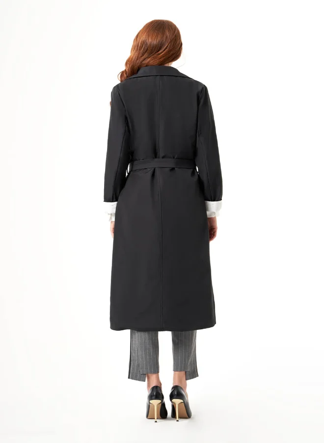 MIZALLE TRENCH COAT WITH COLLAR GARNISH