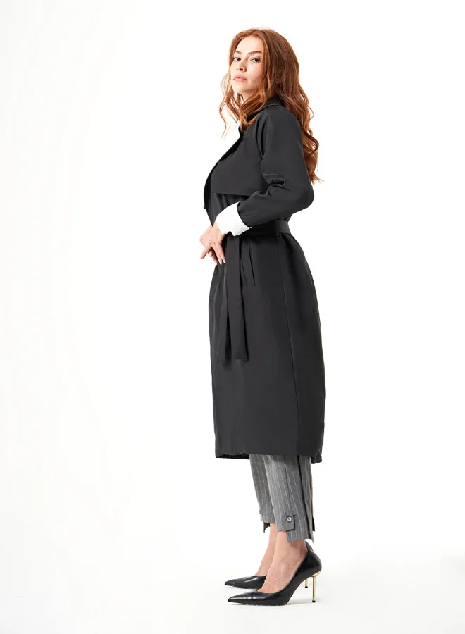 MIZALLE TRENCH COAT WITH COLLAR GARNISH