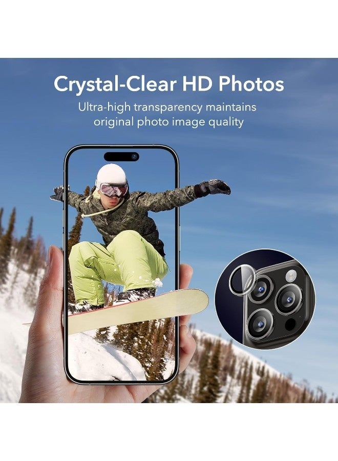 واقي عدسة كاميرا جوال ايفون 16 برو ماكس / آيفون 16 برو (iPhone 16 Pro Max/16 Pro) فردي قوي HD مقاوم للخدش من زجاج مقوى رفيع عبوة واحدة شفاف - تناسب جميع الوان الهاتف - Image 4