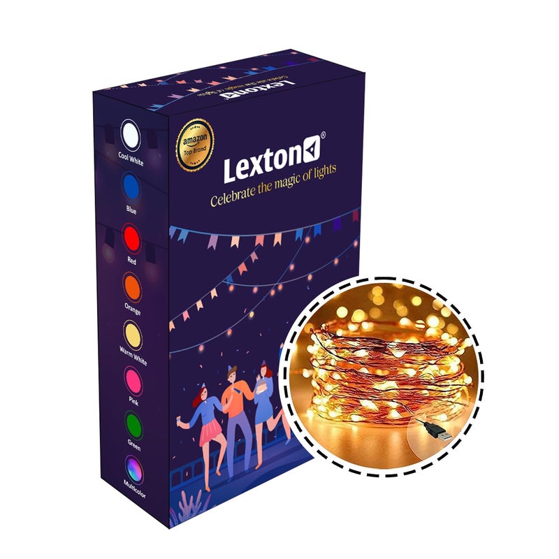 Lexton 10 m Led Copper String Light USB Sourced Warm White for Indoor Outdoor - Image 2