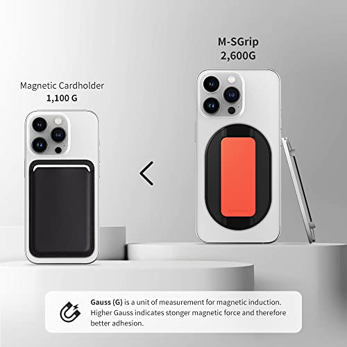 Sinjimoru for MagSafe Grip, Magnetic Phone Grip for MagSafe Stand, Strong Magnetic Phone Holder for iPhone 17 16 15 14 13. M-SGrip Light Grey - Image 3