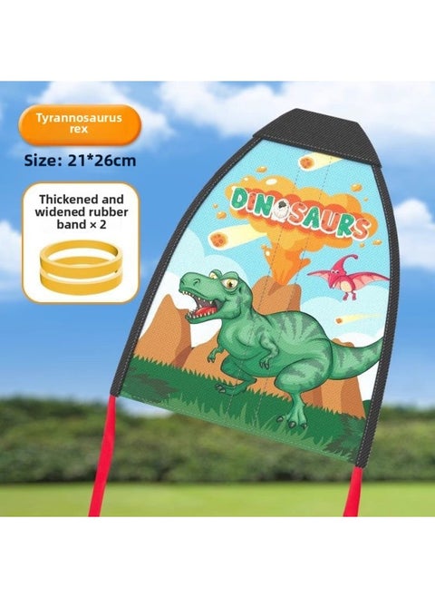 Ejection Foam Plane Hand Throw Frisbee Soft Flying Glider Line UFO Boomerang Children Outdoor Toy Boy-Specifications:Ancient Dinosaur [free 2 Rubber Bands - Upgraded And Thickened] Ejection Kite