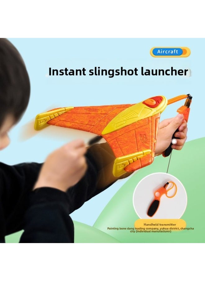 Ejection Foam Plane Hand Throw Frisbee Soft Flying Glider Line UFO Boomerang Children Outdoor Toy Boy-Specifications:Ancient Dinosaur [free 2 Rubber Bands - Upgraded And Thickened] Ejection Kite