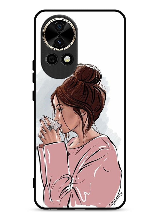 Covernex غطاء حماية لهاتف هواوي نوفا 13 5G فن الفتاة التي تشرب الشاي - Image 1