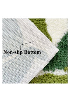 Green Moss Bathroom Rugs, 35.4''x23.6''Microfiber Water Absorbent Aesthetic Green Bathroom Rug, Bath Mat Washable Non Skid Doormats