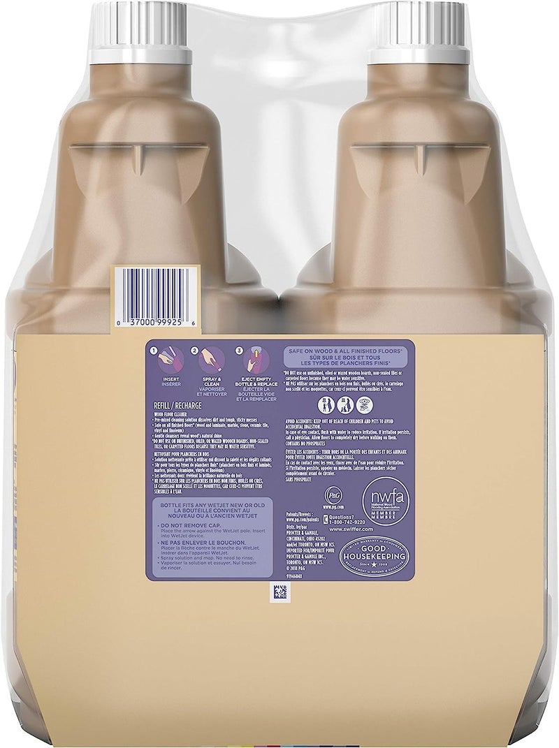 Swiffer Wetjet Wood Floor Cleaner Solution Refill, 42.2 Oz - 2 Pack - Image 2