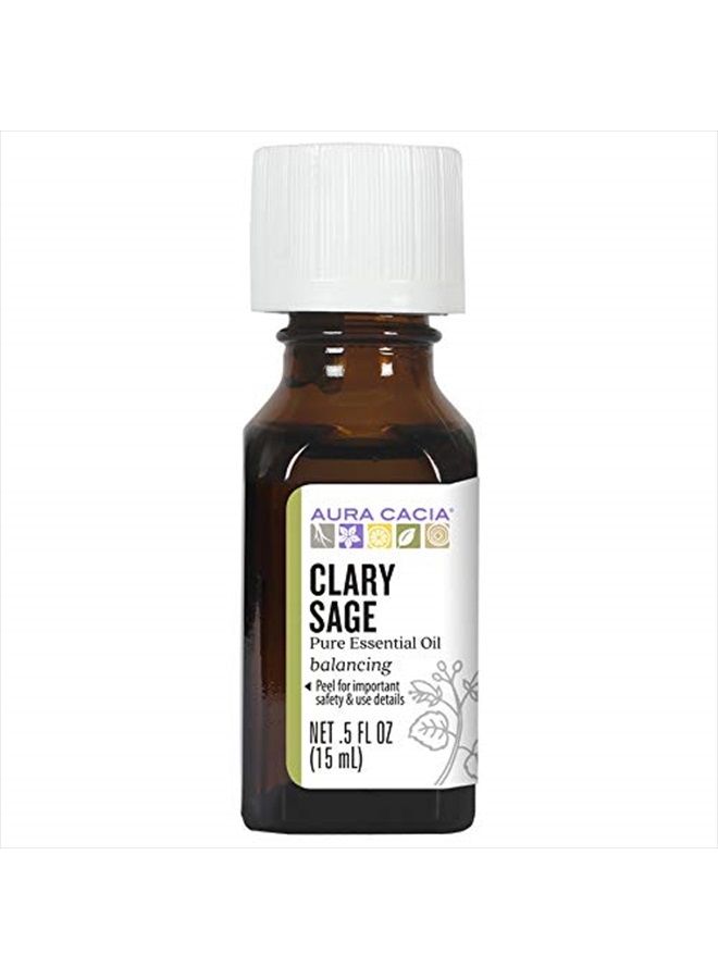 Aura Cacia 100% Pure Clary Sage Essential Oil | GC/MS Tested for Purity | 15 ml (0.5 fl. oz.) | Salvia sclarea - Image 1