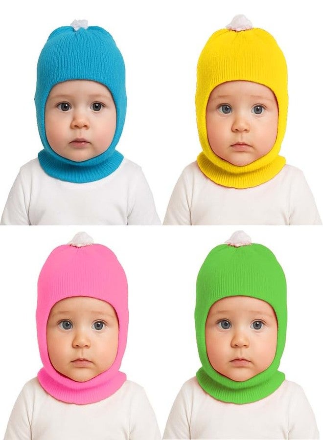 MIKONIKO Unisex Baby Woolen Monkey Cap - Soft & Warm Winter Caps for Boys & Girls (Pack of 4, Multicolor_2),0-6 Months - Image 1