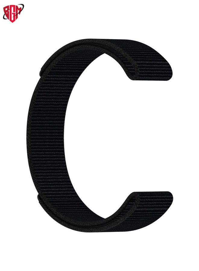 BGM For Garmin Fenix 8 AMOLED 43mm Nylon Hook and Loop Fastener 20mm Watch Band(Black)  - Image 3