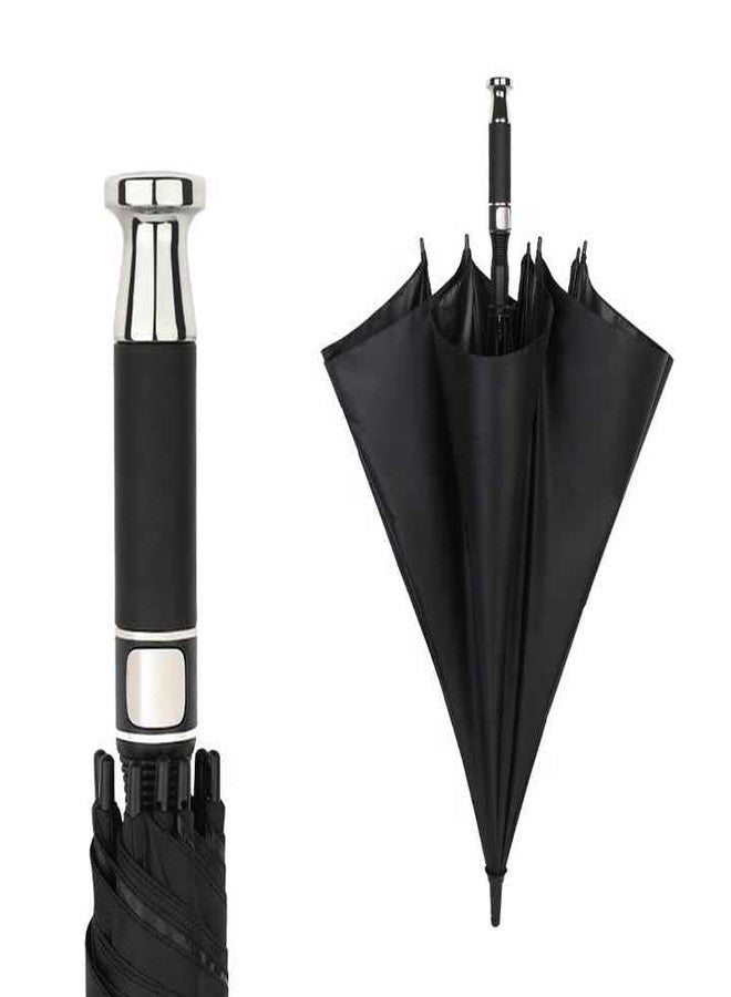 Qolixs Double Canopy Travel Business Waterproof Umbrella with Cover/Ergonomic Non-Slip Handle/Windproof Umbrellas Automatic Open/Large Rain Umbrellas Chaata Vented Stick Black - Image 2
