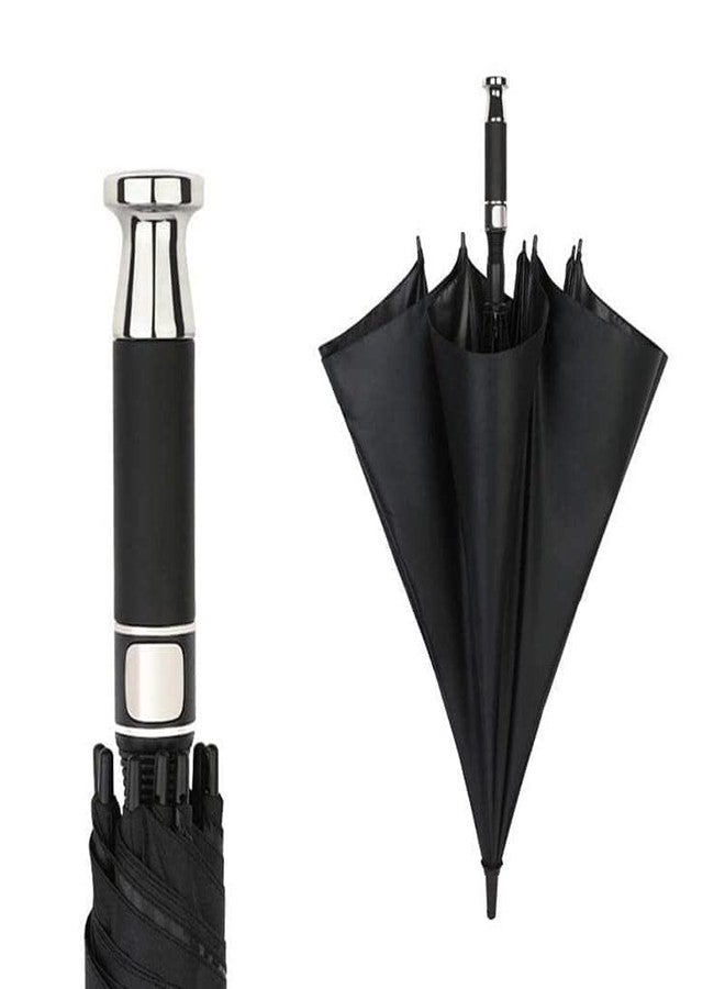 Qolixs Double Canopy Travel Business Waterproof Umbrella with Cover/Ergonomic Non-Slip Handle/Windproof Umbrellas Automatic Open/Large Rain Umbrellas Chaata Vented Stick Black - Image 4