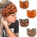 winthrop 4 Pack Halloween Headbands for Women Cute Pumpkin Bat Spider Prints Wide Stretchy Hair Bands Breathable Stretchy NonSlip Holiday Themed Hair Accessories for Party Yoga Makeup Costume - Image 2