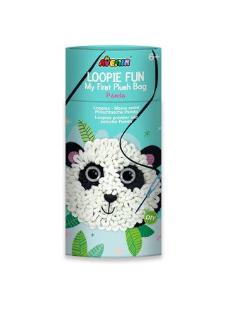 Fun My First Plush Bag Kit Panda Learn to Sew With Loopies Complete Kit With Felt, Soft Yarn Crochet Hook and Step by Step Instructions Safe & Easy to Use Kids Aged 3+