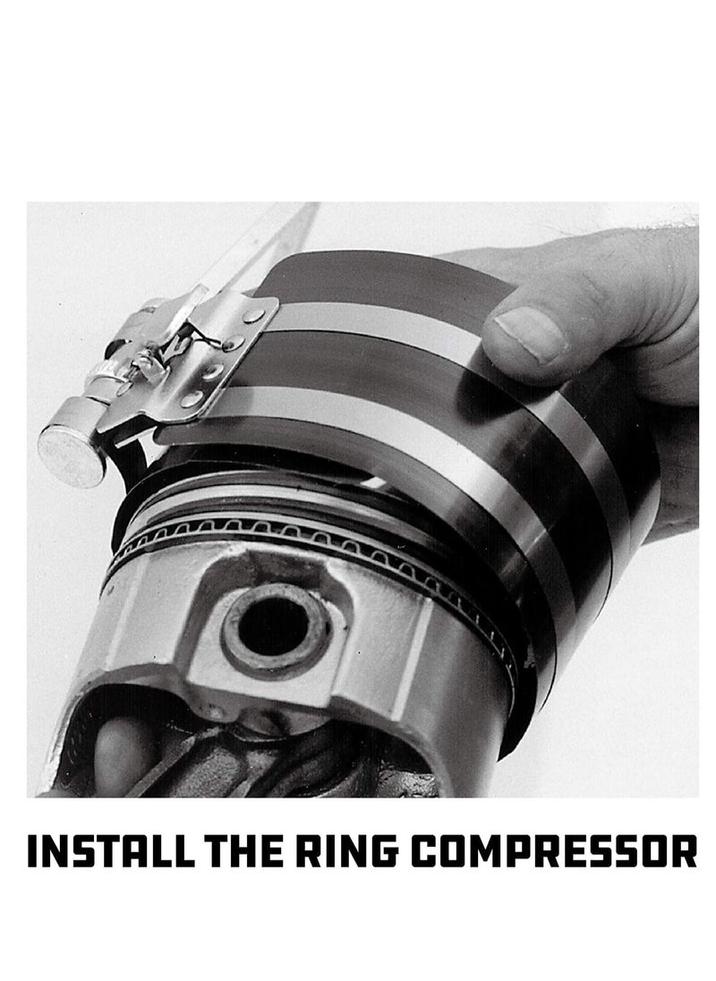 ABBASALI Piston Ring Compressor Pistons Ratcheting Lock Release Lever Slide into Cylinder  - Image 1