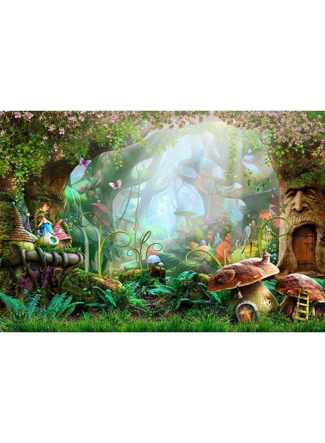 HMTFOTO 7X5Ft Fairy Tale Backdrop Baby Show Photography Backdrops Elves Cartoon Fairy Tale Tree Magic Mushroom Background Background Tree Hole Photo Backdrop For Party Magic Forest Background - Image 2