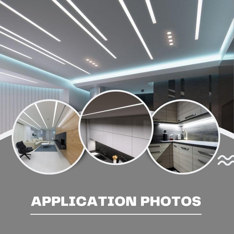 ABAJ أضواء أباج 10x12 مم شريط LED 1 متر ألومنيوم مستطيل سطح ضوء قنوات مع غطاء منتشر أغطية نهاية ومشابك تثبيت بدون LED حزمة من 3 - Image 4