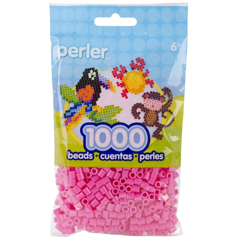 Perler Beads Fuse Beads for Crafts, 1000pcs, Pink, Small - Image 1