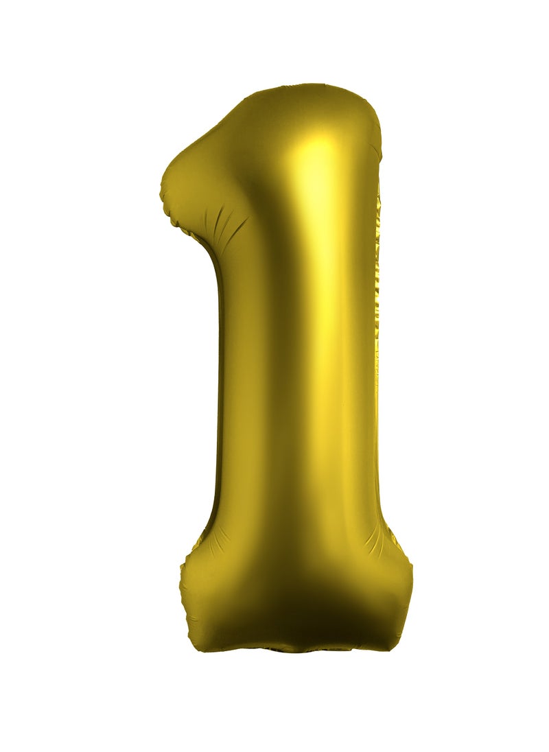 Party Zone Chrome Gold Foil Balloon Number 1 33" 
