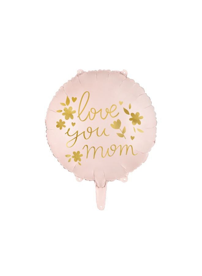 PartyDeco Foil balloon ''Love you mom'', 45 cm, pink - Image 1