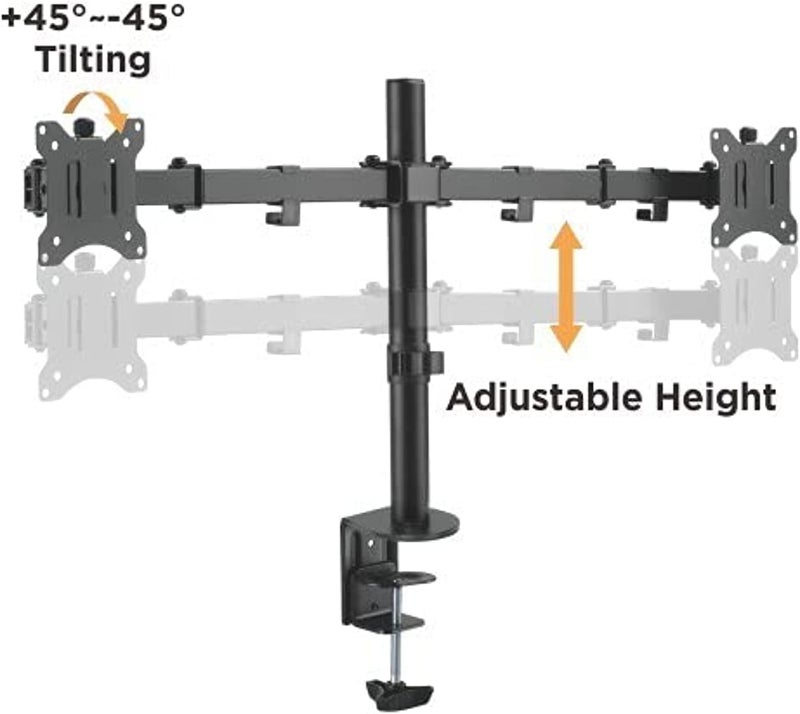 Hamood STEEL ARTICULATING MONITOR ARM For Most 17"-32" Monitors, Swivel Range:+90°~-90°, Screen Rotation:+180°~-180°, Arm Full Extension:390mm,Pole Height:398mm, Ham-102 - Image 4