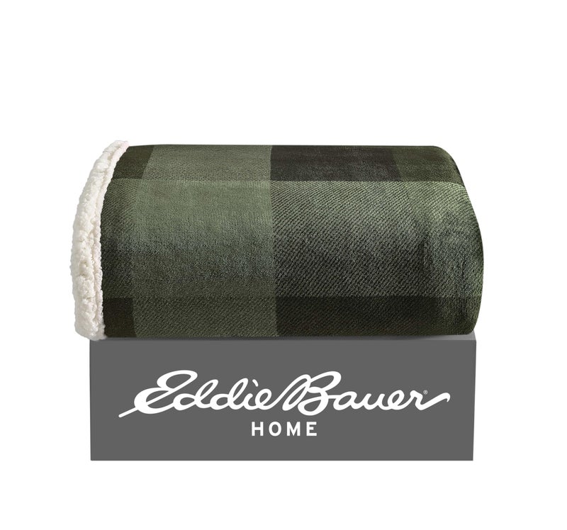 Eddie Bauer - Blanket, Super Soft Reversible Sherpa & Brushed Fleece Bedding, Throw Blankets for Couch, Ideal for Lounging (Pine Plaid) - Image 2