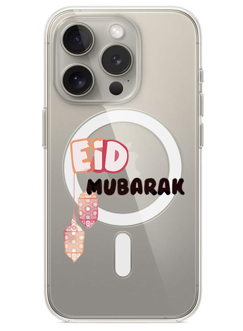 Theodor Magnetic Case for iPhone 15 Pro 6.1-inch Compatible with MagSafe Wireless Charging, Shockproof Phone Bumper Cover Eid Mubarak Black - Image 1