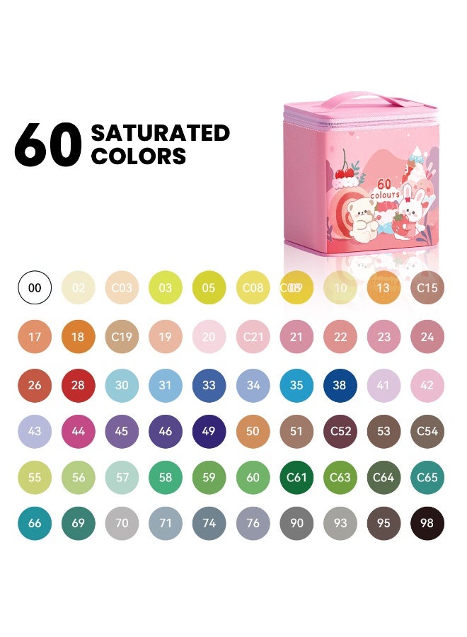 جورونب 60 لونًا من أقلام التلوين، أكريليك للفنانين البالغين، تلوين، رسم، رسوم متحركة، رسوم متحركة، رأس فرشاة للرسم على الصخور، الخشب، القماش، الحرف اليدوية، أدوات فنية - Image 2