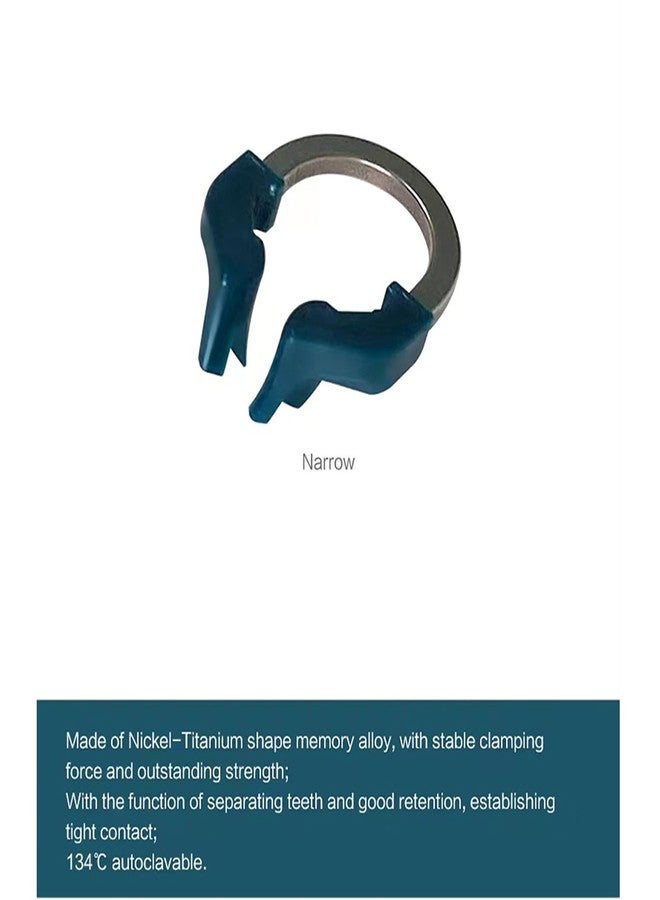 Windplusya Dental Sectional Matrix Ring Clamp Spring Clip, Autoclavable Nickel Titanium Orthodontic Clamp Rings, Contoured Matrices System for Pre and Post Molars. (R6 Blue - Image 4