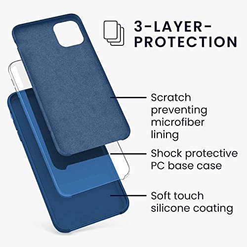 VONZEE Liquid Silicone Soft Back Cover for iPhone 11 Case, Shockproof Slim Camera & Full Body Protection Non Yellowing Cover with Microfiber Lining & Logo Cut (6.1 Inch) -Blue - Image 3