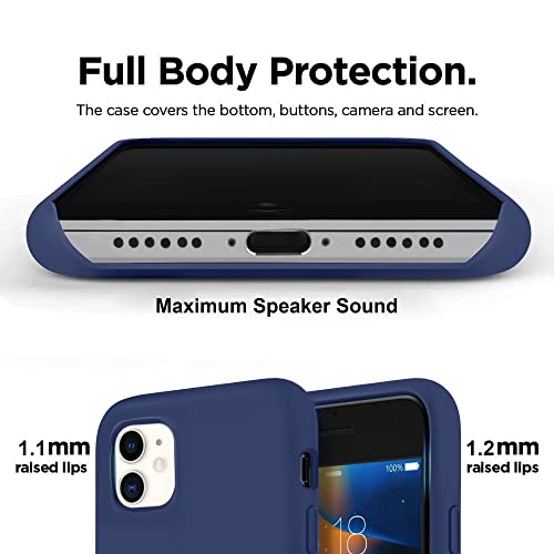 VONZEE Liquid Silicone Soft Back Cover for iPhone 11 Case, Shockproof Slim Camera & Full Body Protection Non Yellowing Cover with Microfiber Lining & Logo Cut (6.1 Inch) -Blue - Image 4