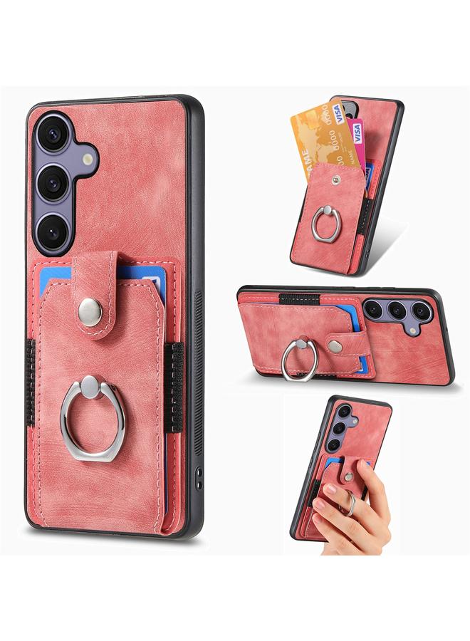 اس-توب جراب لهاتف Samsung Galaxy S25 Ultra 5G بتصميم كلاسيكي مع حلقة ومحفظة وبطاقة - Image 1