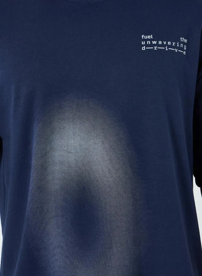 Styli Active Men Oversized Typography Print T-Shirt