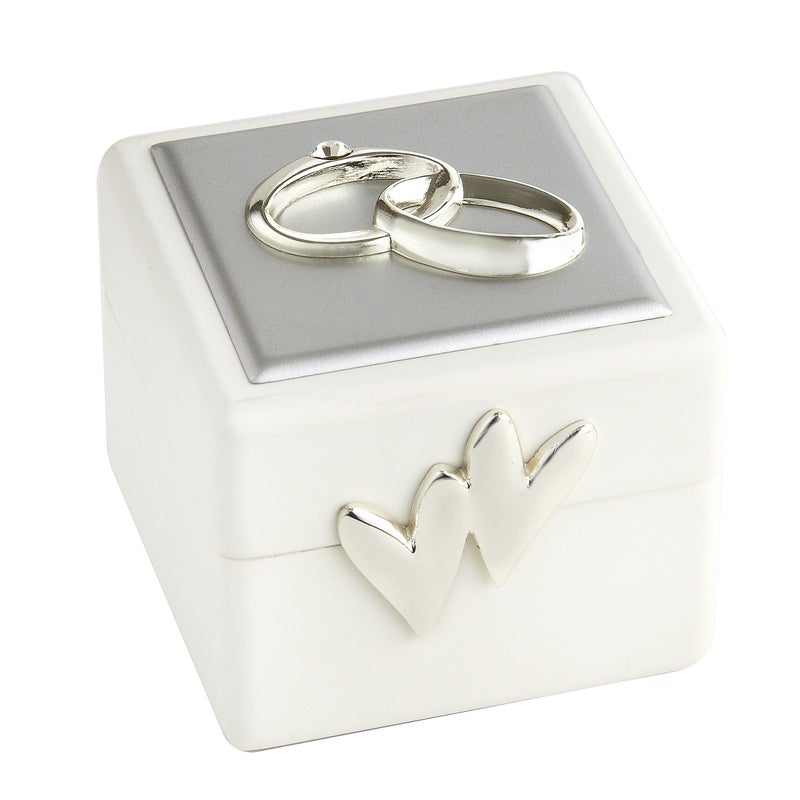 Elegance Wedding Ring Box with Double RingsSilver