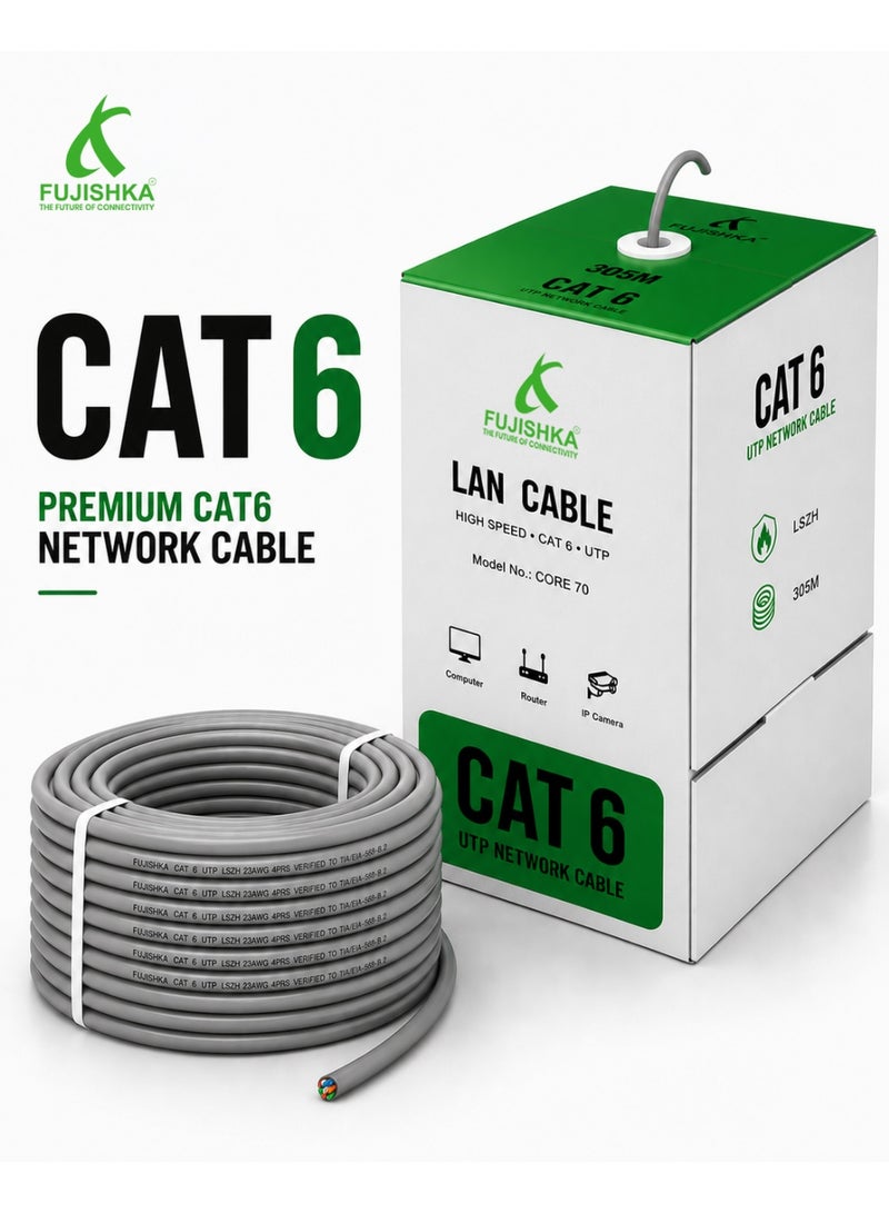 FUJISHKA CAT6 UTP LAN Cable 305M High-Speed Ethernet Network Cable LSZH for Office CCTV Router - Image 1