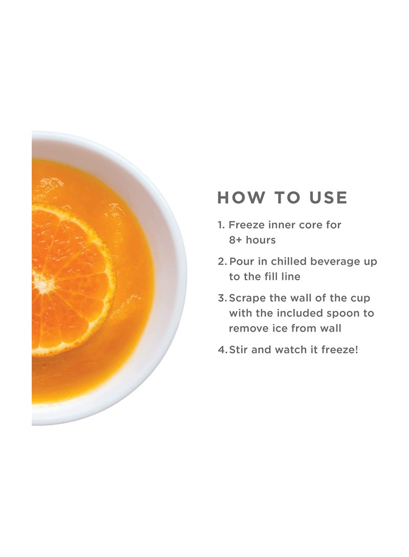 SYOSI Slush and Shake Maker Compact Make Serve Cup with Freezer Core Creates Single-Serving Smoothies Slushies Milkshakes in Minutes BPA-free Orange - Image 3